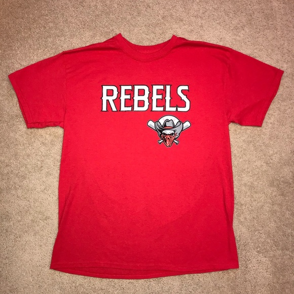 UNLV Rebels T-Shirt Baseball Bandit Logo Red - Picture 1 of 9
